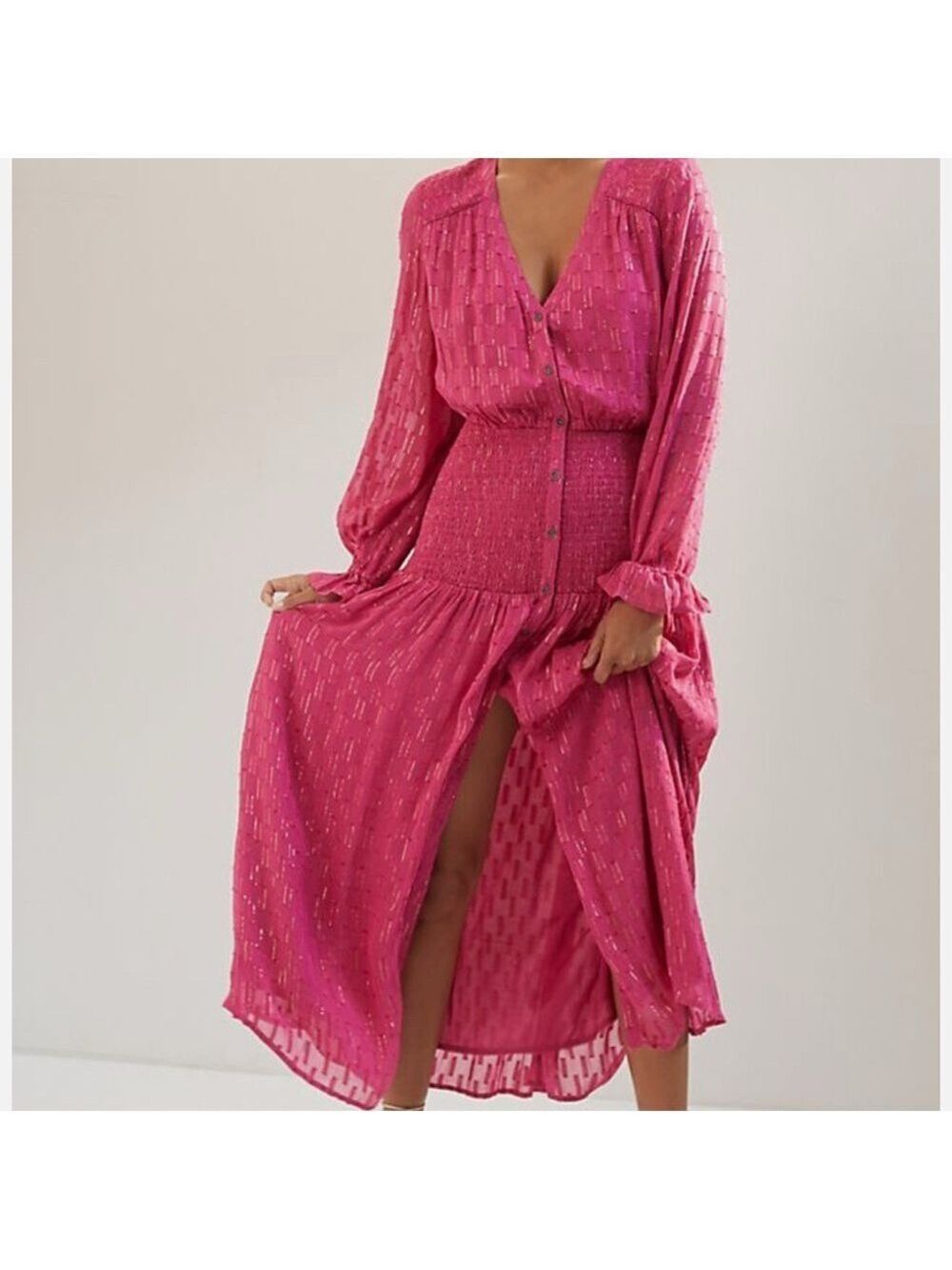 Anthropologie Pink Maxi Dress